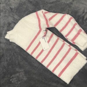 BAILEY 44 Pink and White Striped Turtleneck Sweater
